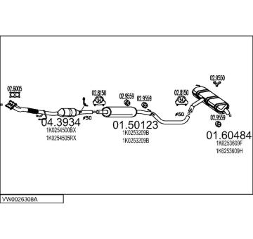 Výfukový systém MTS VW0026308A033047