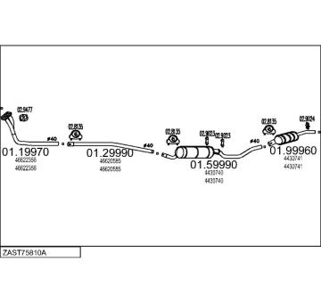 Výfukový systém MTS ZAST75810A003068