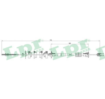 Tažné lanko, ovládání spojky LPR C0005C