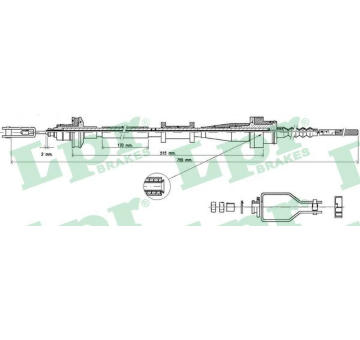 Tažné lanko, ovládání spojky LPR C0112C