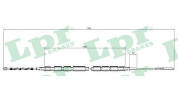 Tažné lanko, parkovací brzda LPR C0657B