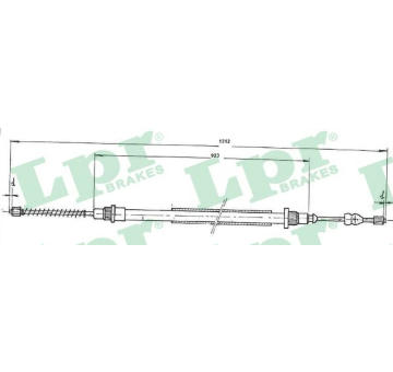 Tažné lanko, parkovací brzda LPR C0837B