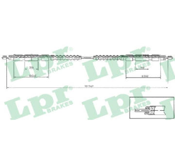 Tažné lanko, parkovací brzda LPR C1256B