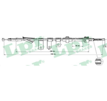 Tažné lanko, parkovací brzda LPR C1280B