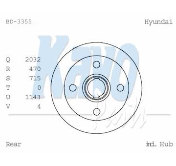 Brzdový buben KAVO PARTS BD-3355