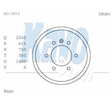 Brzdový buben KAVO PARTS BD-3852