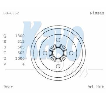 Brzdový buben KAVO PARTS BD-6852