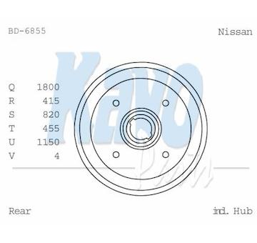 Brzdový buben KAVO PARTS BD-6855