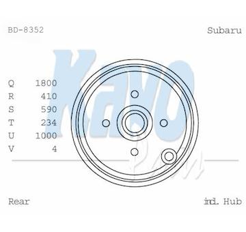 Brzdový buben KAVO PARTS BD-8352