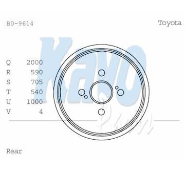 Brzdový buben KAVO PARTS BD-9614