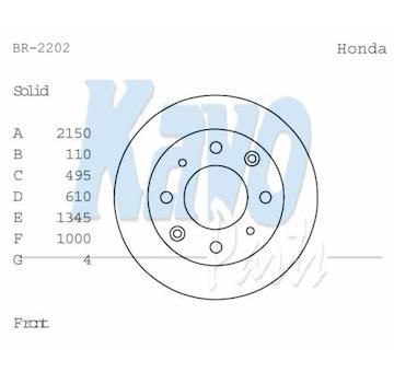 Brzdový kotouč KAVO PARTS BR-2202