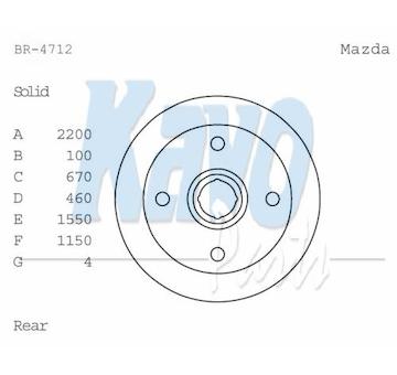 Brzdový kotouč KAVO PARTS BR-4712