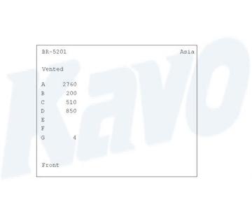 Brzdový kotouč KAVO PARTS BR-5201