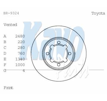 Brzdový kotouč KAVO PARTS BR-9324