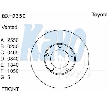 Brzdový kotouč KAVO PARTS BR-9350