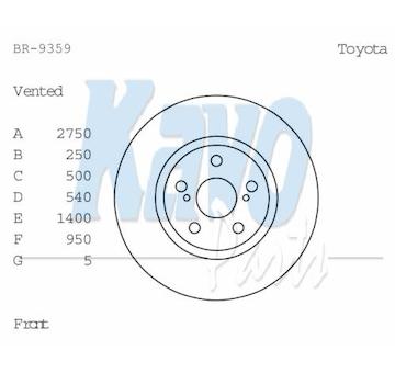 Brzdový kotouč KAVO PARTS BR-9359