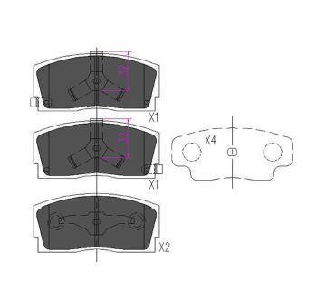 Sada brzdových platničiek kotúčovej brzdy KAVO PARTS KBP-1501