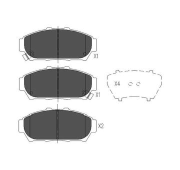 Sada brzdových destiček, kotoučová brzda KAVO PARTS KBP-2030