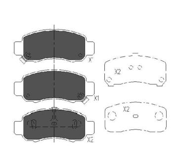Sada brzdových destiček, kotoučová brzda KAVO PARTS KBP-2033