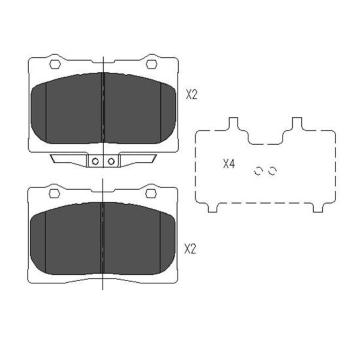 Sada brzdových destiček, kotoučová brzda KAVO PARTS KBP-2039