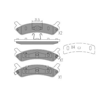 Sada brzdových destiček, kotoučová brzda KAVO PARTS KBP-3043