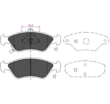 Sada brzdových platničiek kotúčovej brzdy KAVO PARTS KBP-4009