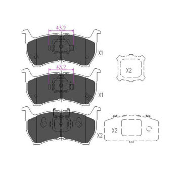 Sada brzdových destiček, kotoučová brzda KAVO PARTS KBP-4519