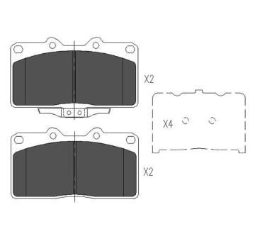 Sada brzdových destiček, kotoučová brzda KAVO PARTS KBP-5529