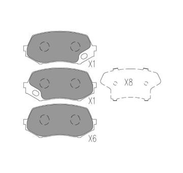 Sada brzdových destiček, kotoučová brzda KAVO PARTS KBP-5550