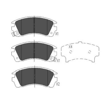 Sada brzdových destiček, kotoučová brzda KAVO PARTS KBP-6532