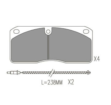 Sada brzdových destiček, kotoučová brzda KAVO PARTS KBP-6622