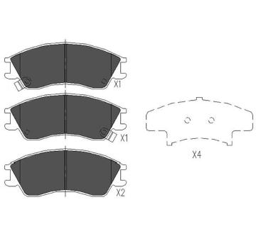 Sada brzdových platničiek kotúčovej brzdy KAVO PARTS KBP-8012