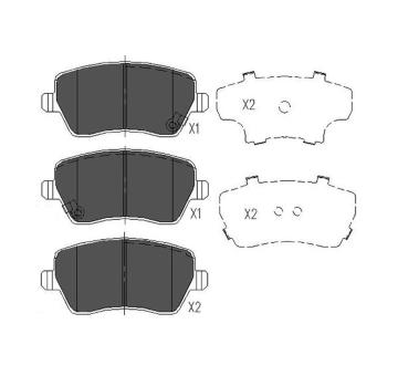 Sada brzdových destiček, kotoučová brzda KAVO PARTS KBP-8522