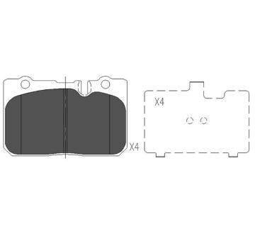 Sada brzdových destiček, kotoučová brzda KAVO PARTS KBP-9053