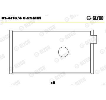 Ojniční ložisko GLYCO 01-4116/4 0.25mm