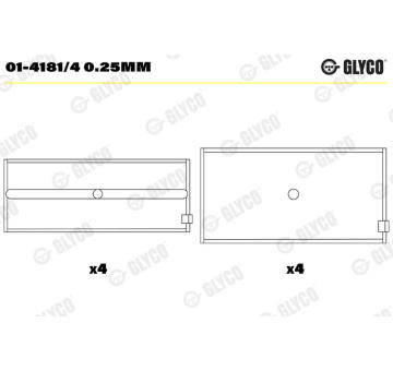 Ojniční ložisko GLYCO 01-4181/4 0.25mm