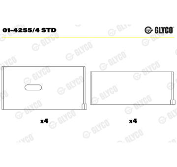Ojniční ložisko GLYCO 01-4255/4 STD
