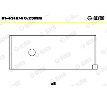 Ojniční ložisko GLYCO 01-4316/4 0.25mm