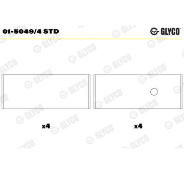 Ojniční ložisko GLYCO 01-5049/4 STD