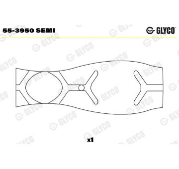 Ložiskové pouzdro, ojnice GLYCO 55-3950 SEMI