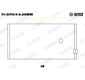 Ojniční ložisko GLYCO 71-3174/4 0.25mm