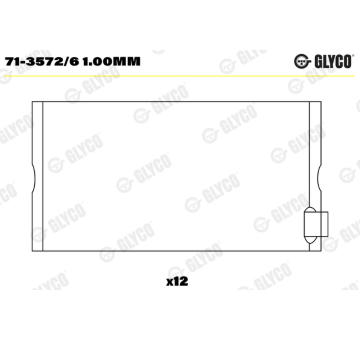 Ojničné lożisko GLYCO 71-3572/6 1.00mm