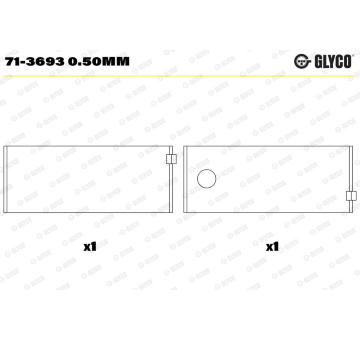 Pánev ojničního ložiska GLYCO 71-3693 0.50mm