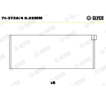 ojnicni lozisko GLYCO 71-3728/4 0.25mm