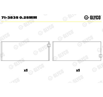 Ojničné lożisko GLYCO 71-3835 0.25mm