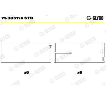 Ojniční ložisko GLYCO 71-3857/6 STD