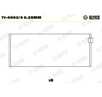 Ojničné lożisko GLYCO 71-4002/4 0.25mm