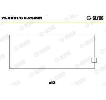 Ojničné lożisko GLYCO 71-4091/6 0.25mm