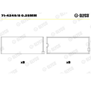 Ojniční ložisko GLYCO 71-4249/8 0.25mm