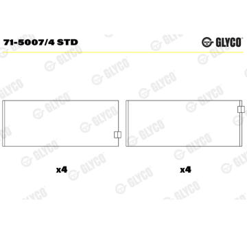 Ojniční ložisko GLYCO 71-5007/4 STD